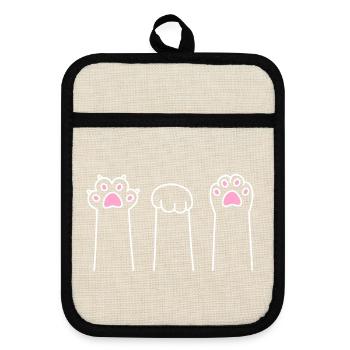 Cat Paw Game Cat Paws Scissors Stone Paper - Maniques avec dos en caoutchouc - lin/noir  - Devant