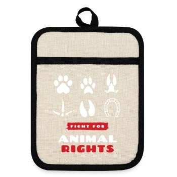 animal rights - Topflappen mit Gummirückseite - Leinen/Schwarz  - Vorne