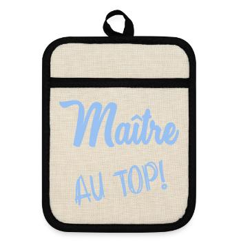 MEISTER. MEISTER - Topflappen mit Gummirückseite - Leinen/Schwarz  - Vorne