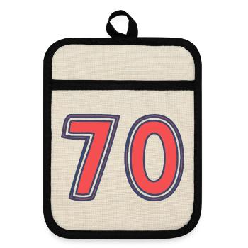70. 70 JAHRE. 70-JÄHRIGES JUBILÄUM. 70-JÄHRIGES JUBILÄUM. - Topflappen mit Gummirückseite - Leinen/Schwarz  - Vorne