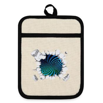 Matrix eddy current breaks out - Pot holders with rubber back - linen/black  - Front