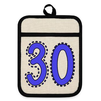 30. 30 YEARS. 30th ANNIVERSARY. 30 YEARS ANNIVERSARY. - Pot holders with rubber back - linen/black  - Front