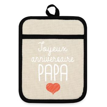 Joyeux Anniversaire Papa Cadeau Humour - Maniques avec dos en caoutchouc - lin/noir  - Devant