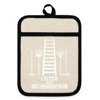 LEITER RECHENZENTRUM - Topflappen mit Gummirückseite - Leinen/Schwarz  - Vorne