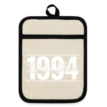 Limited Edition 1994 - Pot holders with rubber back - linen/black  - Front