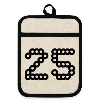 25. 25 YEARS. 25th ANNIVERSARY. 25 YEARS ANNIVERSARY. - Pot holders with rubber back - linen/black  - Front