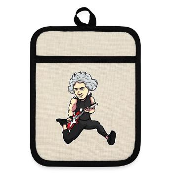 Genialer Beethoven Klavierabend - Topflappen mit Gummirückseite - Leinen/Schwarz  - Vorne