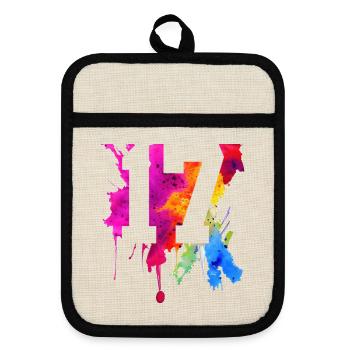 17 YEARS 17TH BIRTHDAY - Pot holders with rubber back - linen/black  - Front
