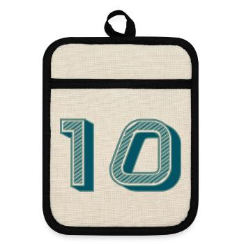 10. 10 ANS. 10e ANNIVERSAIRE. ANNIVERSAIRE 10 ANS. - Maniques avec dos en caoutchouc - lin/noir  - Devant