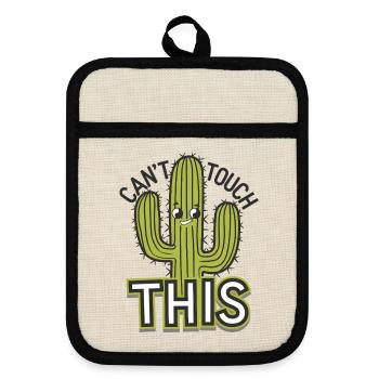 Can't Touch This - Pot holders with rubber back - linen/black  - Front
