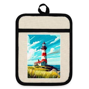 Plymouth England Uk Vintage Reiseplakat Souvenir - Topflappen mit Gummirückseite - Leinen/Schwarz  - Vorne