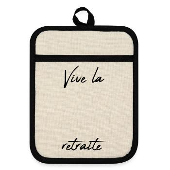 RETRAITE. RETRAITE. RETRAITEE. BONNE RETRAITE - Maniques avec dos en caoutchouc - lin/noir  - Devant