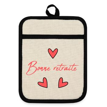RETRAITE. RETRAITE. RETRAITEE. BONNE RETRAITE - Maniques avec dos en caoutchouc - lin/noir  - Devant