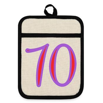 70. 70 JAHRE. 70-JÄHRIGES JUBILÄUM. 70-JÄHRIGES JUBILÄUM. - Topflappen mit Gummirückseite - Leinen/Schwarz  - Vorne