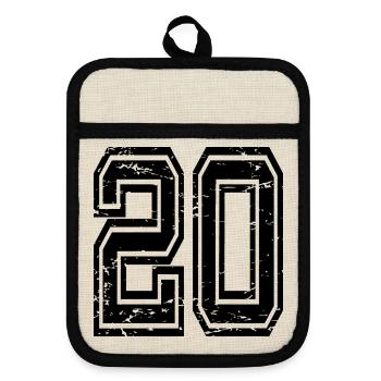 20 Denizli used look - Topflappen mit Gummirückseite - Leinen/Schwarz  - Vorne