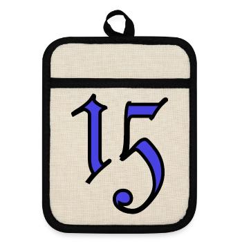 15. 15 ANS. 15e ANNIVERSAIRE. ANNIVERSAIRE 15 ANS. - Maniques avec dos en caoutchouc - lin/noir  - Devant