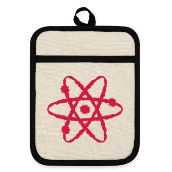 Symbole scientifique - Maniques avec dos en caoutchouc - lin/noir  - Devant