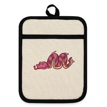 Geheimnisvolle Python Urwaldbewohner - Topflappen mit Gummirückseite - Leinen/Schwarz  - Vorne