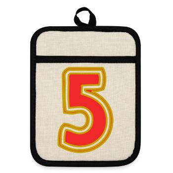 5 - Pot holders with rubber back - linen/black  - Front