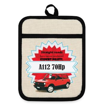 A112 - straight roads - Pot holders with rubber back - linen/black  - Front