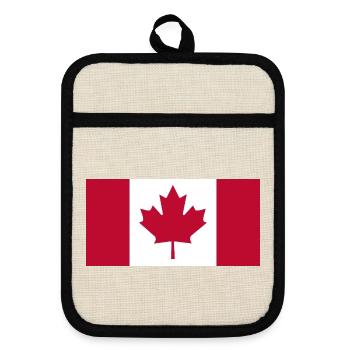 Kanada Flagge Fahne Ahorn Canada Day 1867 Toronto - Topflappen mit Gummirückseite - Leinen/Schwarz  - Vorne