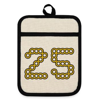 25. 25 YEARS. 25th ANNIVERSARY. 25 YEARS ANNIVERSARY. - Pot holders with rubber back - linen/black  - Front