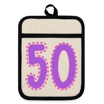 50. 50 YEARS. 50th ANNIVERSARY. 50TH ANNIVERSARY. - Pot holders with rubber back - linen/black  - Front