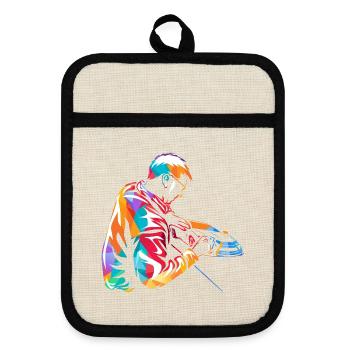 Kreativer Mediendesigner Werbeagentur - Topflappen mit Gummirückseite - Leinen/Schwarz  - Vorne