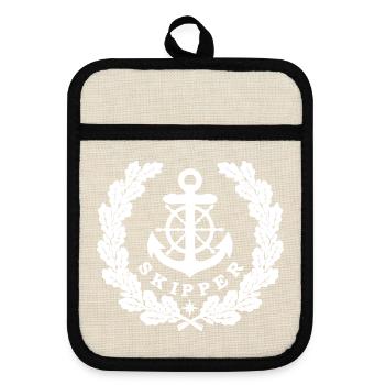 Skipper Anchor Logo blanc - Maniques avec dos en caoutchouc - lin/noir  - Devant