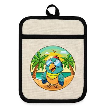Lunettes de soleil Parrot Funny Cartoon Summer Beach - Maniques avec dos en caoutchouc - lin/noir  - Devant