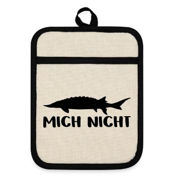 Stör mich nicht - Störsilhouette mit Spruch - Topflappen mit Gummirückseite - Leinen/Schwarz  - Vorne