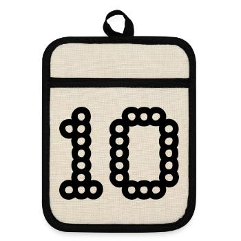 10. 10 ANS. 10e ANNIVERSAIRE. ANNIVERSAIRE 10 ANS. - Maniques avec dos en caoutchouc - lin/noir  - Devant