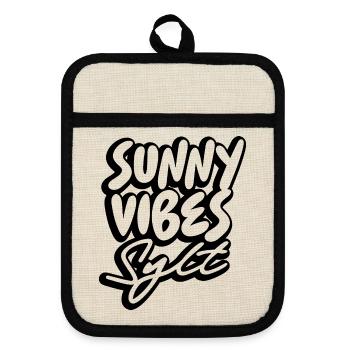 SUNNY VIBES SYLT - Pot holders with rubber back - linen/black  - Front