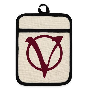 Vendetta Logo - Topflappen mit Gummirückseite - Leinen/Schwarz  - Vorne