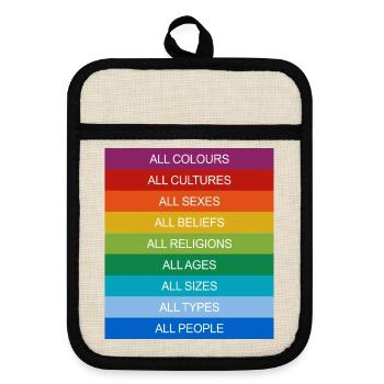 Tolerance Equality Inclusion Tolerance Pride Queer - Pot holders with rubber back - linen/black  - Front