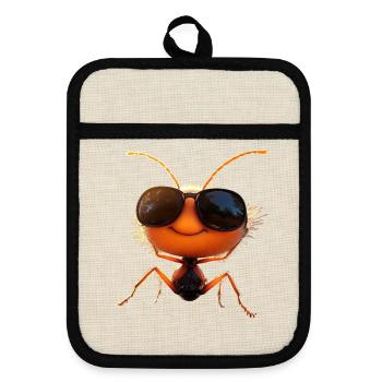 Ant Forest Ant Fire Ant Insect Cute Ants - Pot holders with rubber back - linen/black  - Front