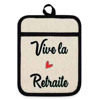 RETRAITE. RETRAITE. RETRAITEE. BONNE RETRAITE - Maniques avec dos en caoutchouc - lin/noir  - Devant