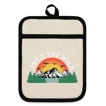 Into the wild climbers hiking hike - Pot holders with rubber back - linen/black  - Front