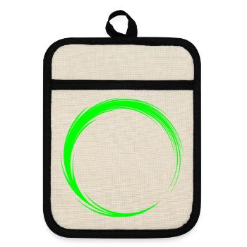 Kreis Symbol Form - Topflappen mit Gummirückseite - Leinen/Schwarz  - Vorne