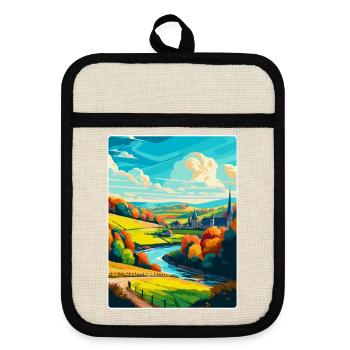 Ardennen Frankreich Vintage Reiseplakat Souvenir WPA - Topflappen mit Gummirückseite - Leinen/Schwarz  - Vorne
