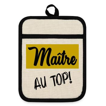 MEISTER - Topflappen mit Gummirückseite - Leinen/Schwarz  - Vorne