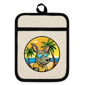 Aardvark Funny Cartoon Lunettes de soleil de plage d’été - Maniques avec dos en caoutchouc - lin/noir  - Devant