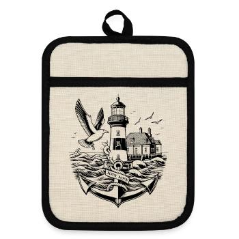 Coastal Landscape Moin Moin 2 - Pot holders with rubber back - linen/black  - Front
