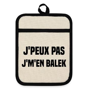 J'peux pas j'm'en balek - Maniques avec dos en caoutchouc - lin/noir  - Devant