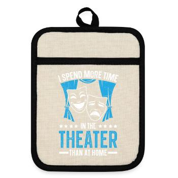 Theater Broadway Musical Bühne Darstellerin Schaus - Topflappen mit Gummirückseite - Leinen/Schwarz  - Vorne