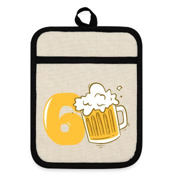 60 Years Old Beer Fan Birthday Gift Men - Pot holders with rubber back - linen/black  - Front