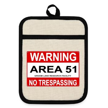 AREA 51 Shield - Pot holders with rubber back - linen/black  - Front