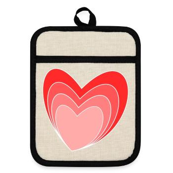 VALENTINSTAG. ICH LIEBE DICH. ICH LIEBE DICH. LIEBE. LIEBE - Topflappen mit Gummirückseite - Leinen/Schwarz  - Vorne