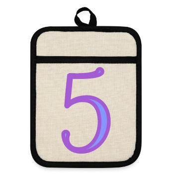 5. FIVE - Pot holders with rubber back - linen/black  - Front