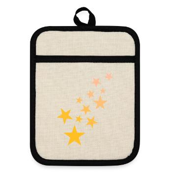 Étoile motif astérisque ciel étoilé - Maniques avec dos en caoutchouc - lin/noir  - Devant
